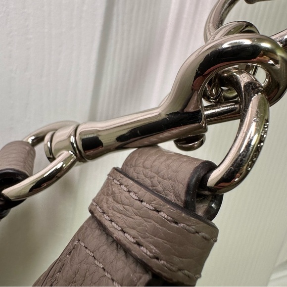 Coach Harley Structured Hobo in Taupe Grey Pebbled Leather Size Large - Picture 8 of 14